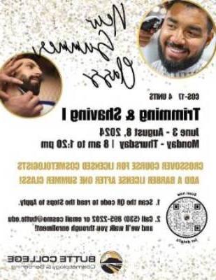 Flyer for summer barber course